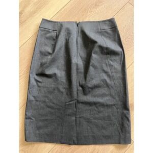 Theory Womens Charcoal Grey Wool Blend Pencil Skirt Size 4 Career Office Wear